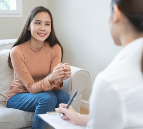 client and the staff talking